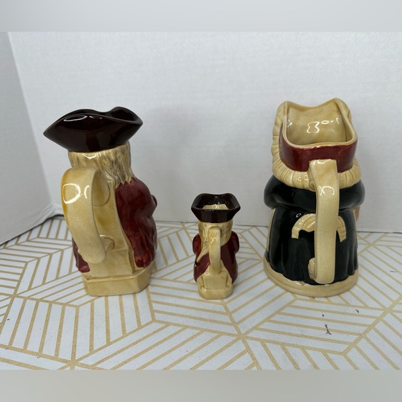 Vintage Toby Jugs Wood & Sons Mr. Philpot & Betsy w/ Jr Jug No.2 England Mugs - Picture 6 of 13